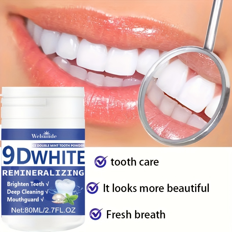 Teeth Whitening Powder - 9D White Remineraliserend hydroxyapatite tandpoeder, tandenbleekpoeder,