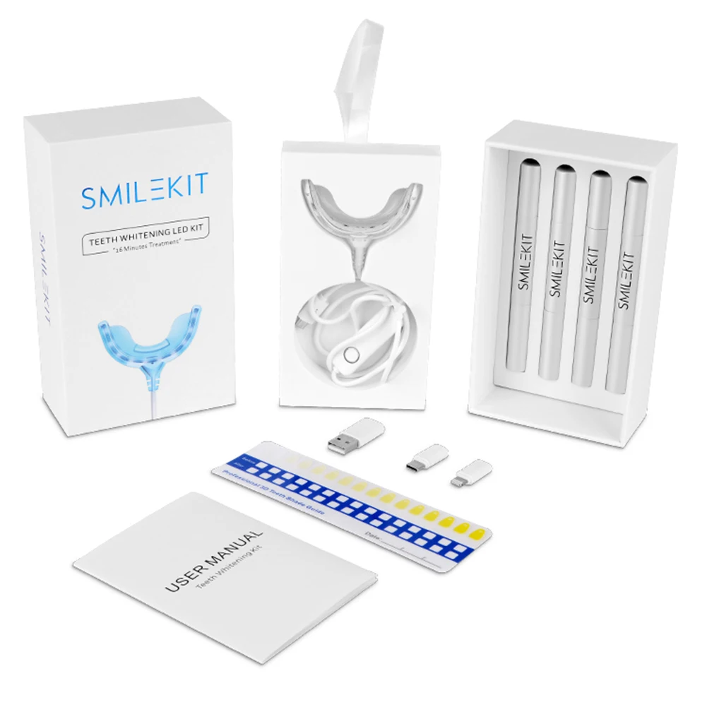Teeth Whitening Led Kit - Smart Timing 16 LED Koud Licht
