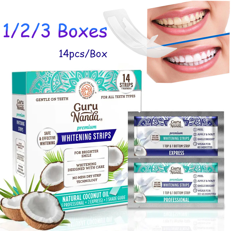 Teeth Whitening Retainer - 14 stks/doos Kokosolie Tanden Witte Strips,