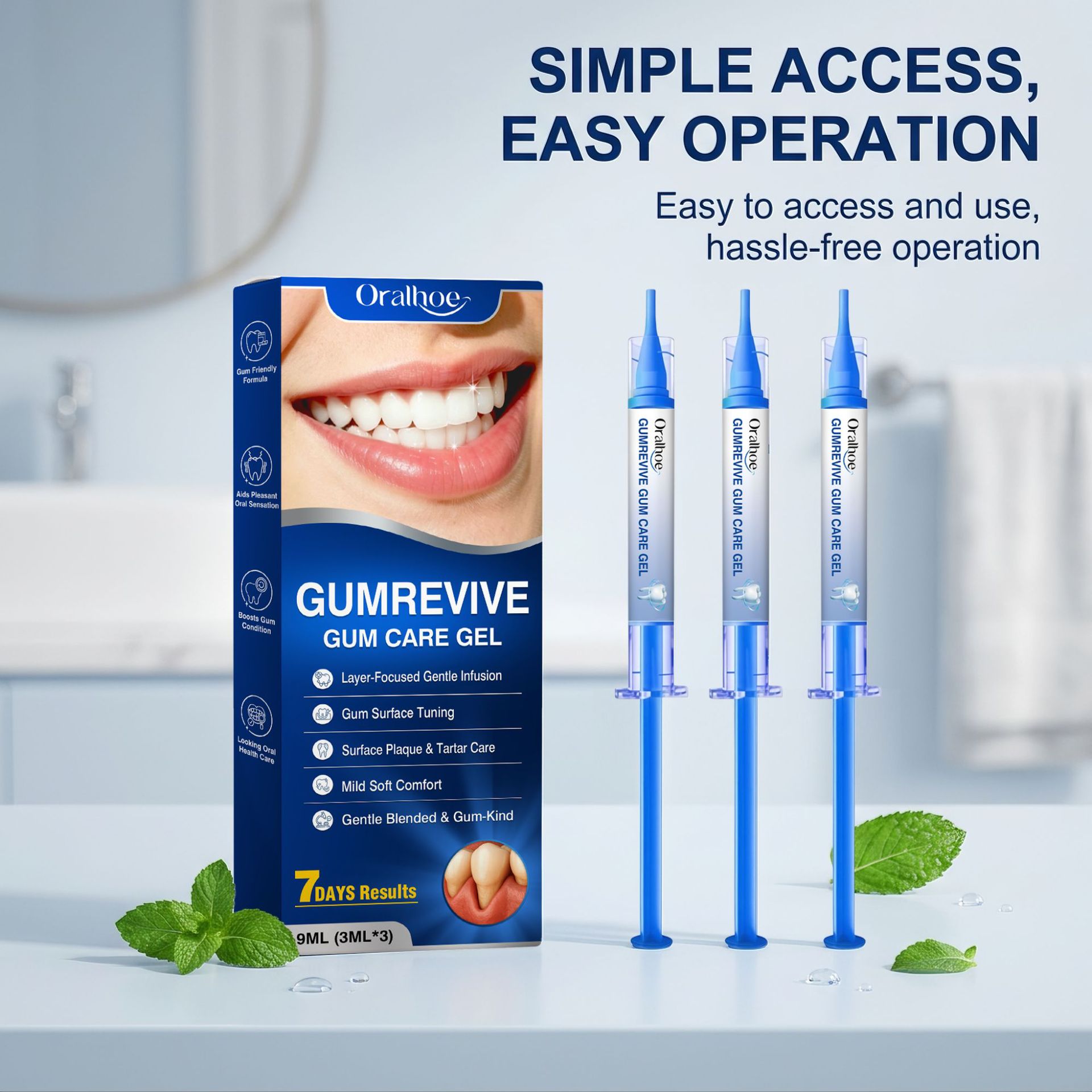 Teeth Whitening With Peroxide - Mondverzorgingsgel 3-delige tandvleesreinigingsset, zachte tand- en