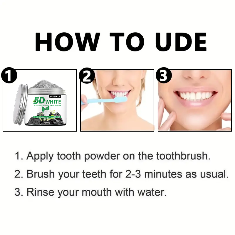 YUlTlKUE 5D Wit Actief houtsko - Teeth Whitening Powder recensie en prijs