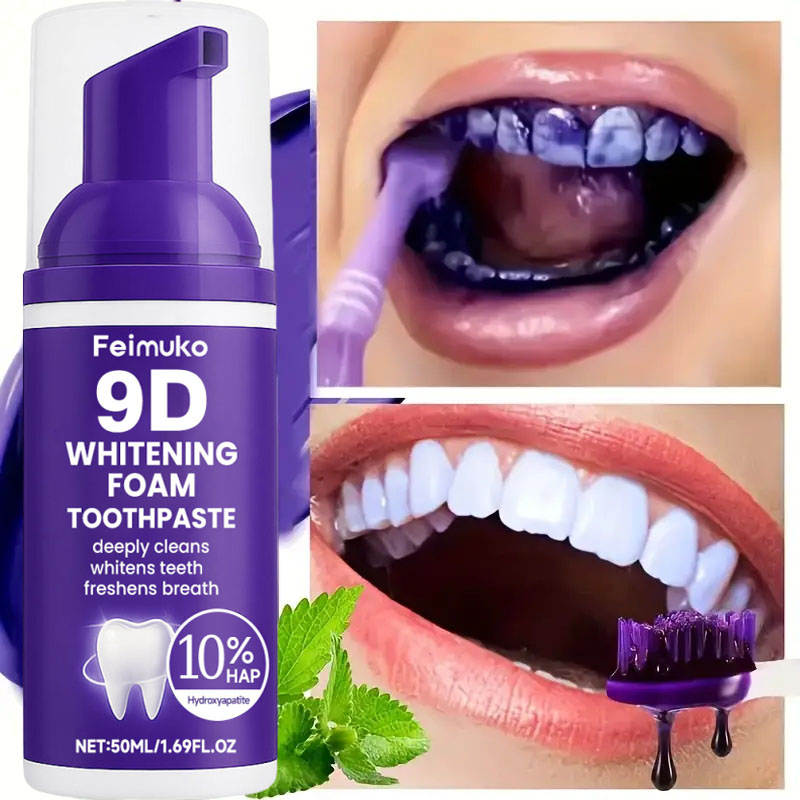 9D Paarse Tandenbleek Tandpast - Teeth Whitening Mousse recensie en prijs