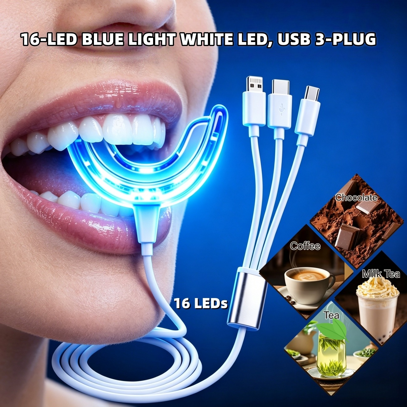 LED draagbare tandenbleekset,  - Teeth Whitening Led Kit recensie en prijs