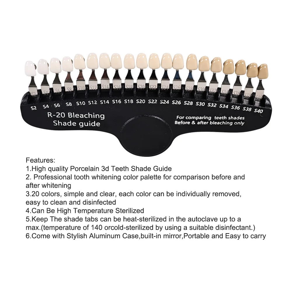 ELIJAH R-20 Bleken Schaduw Gid - Teeth Whitening Shade Guide recensie en prijs