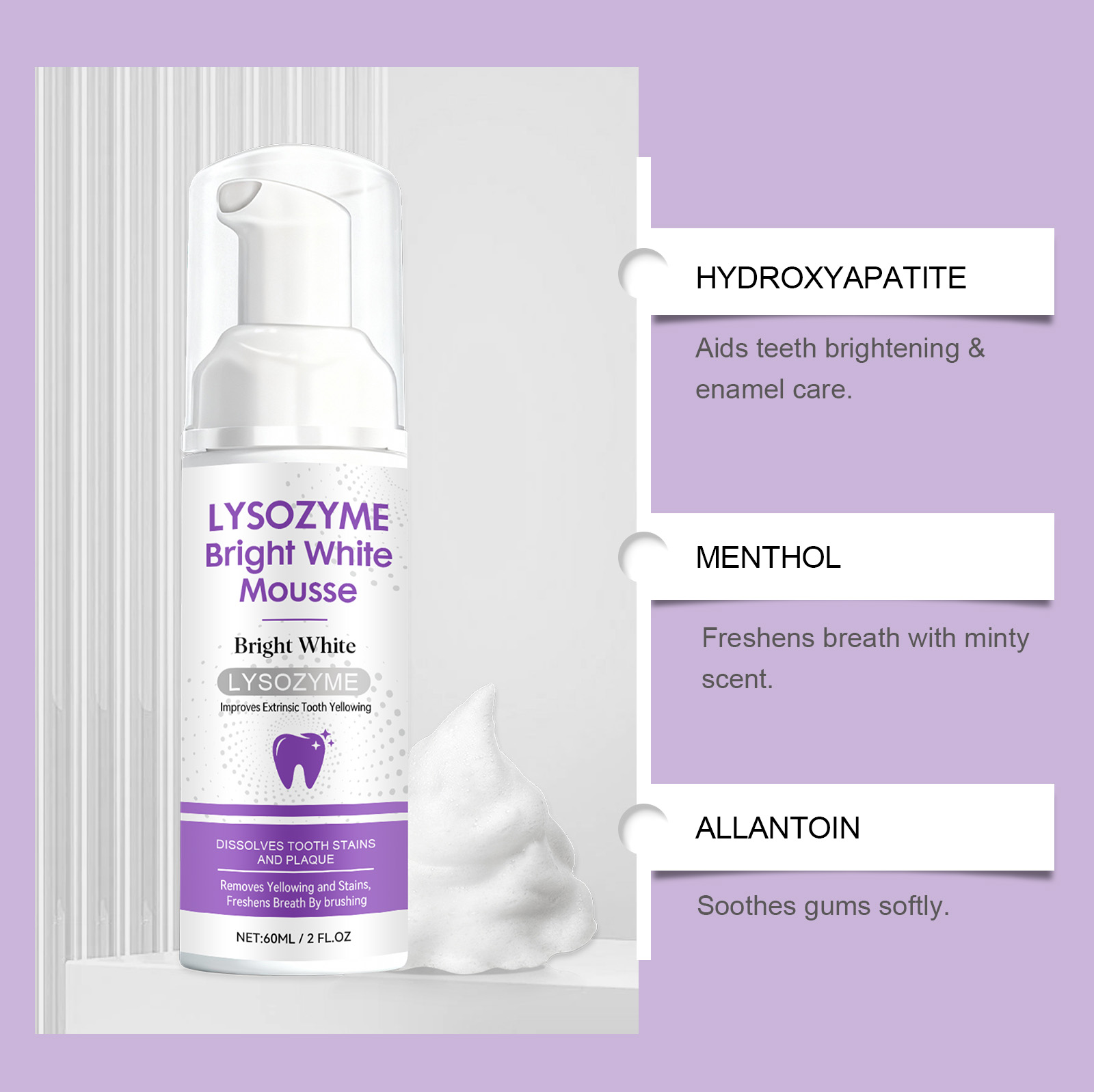 Hydroxyapatiet Witmakende Tand - Teeth Whitening Mousse recensie en prijs