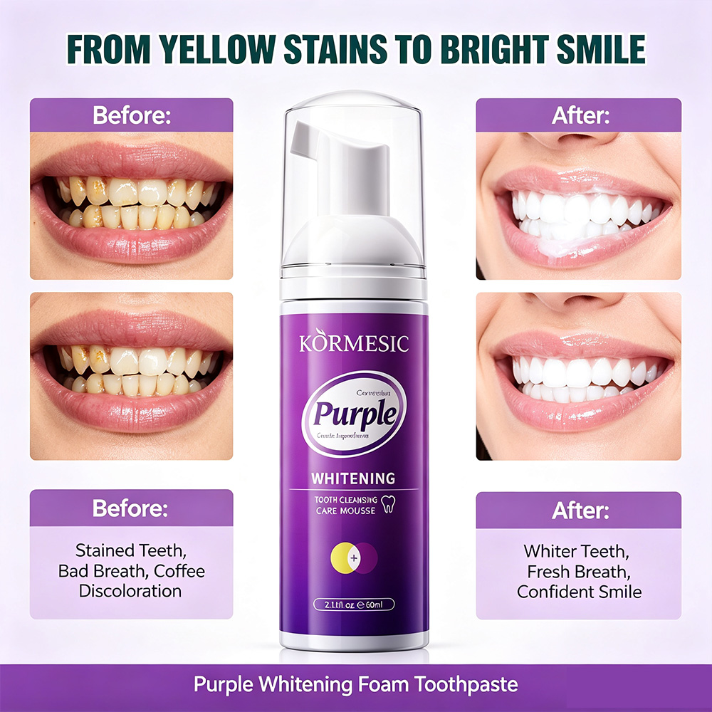 Paarse Whitening Tand Mousse S - Teeth Whitening Mousse recensie en prijs